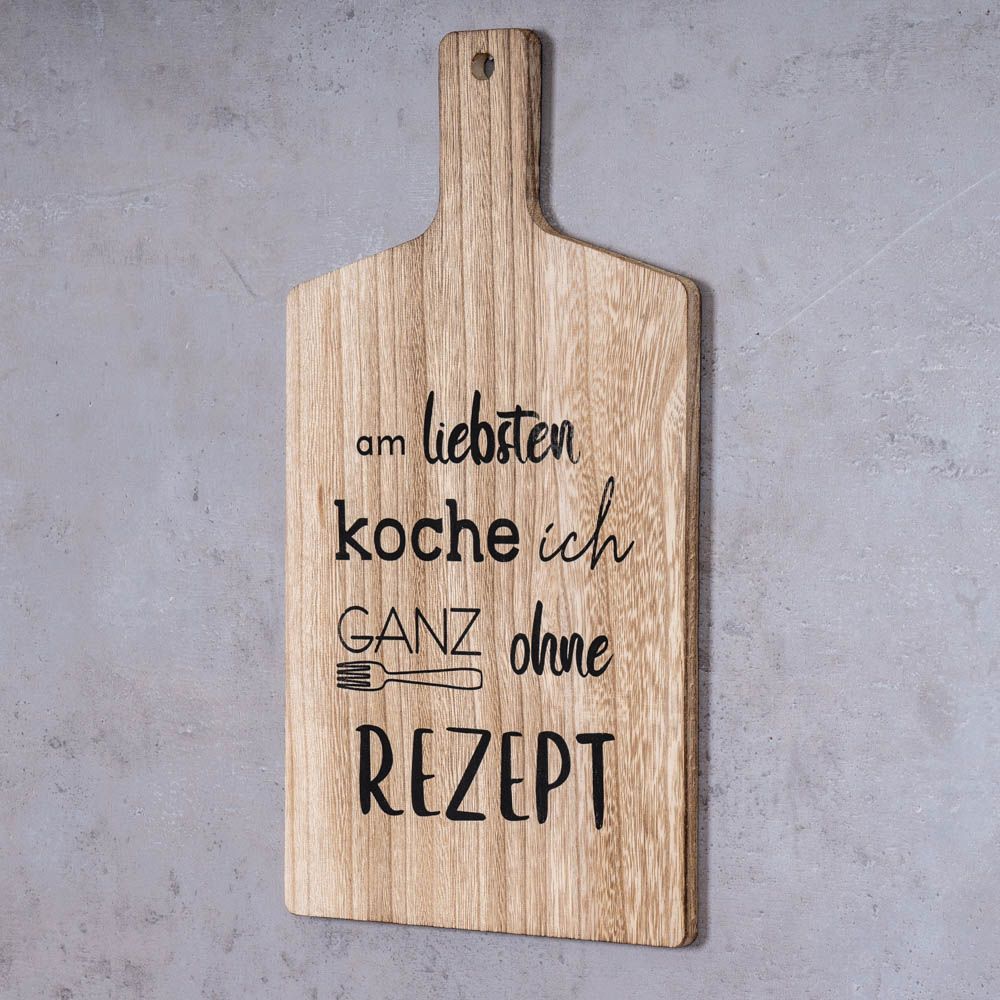 4er Set Wandbilder 22x40cm Sprüche Holz Schneidbrett Wanddeko Holzbild