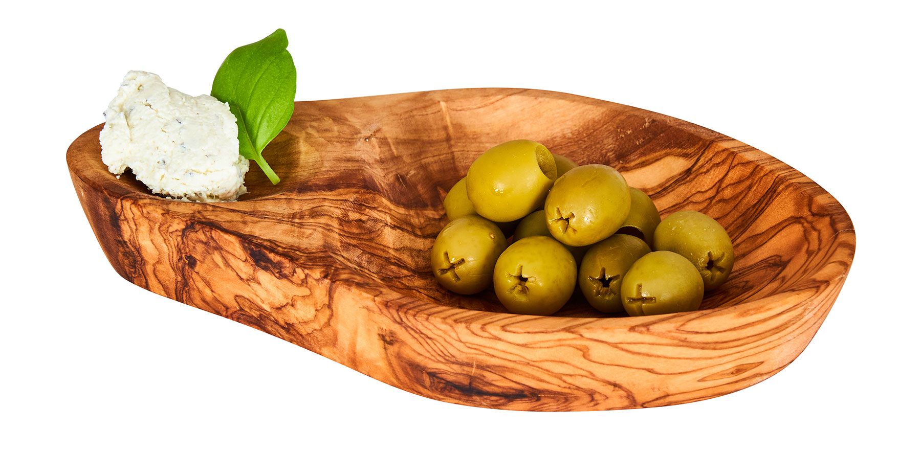 Olivenschale ca. 16x10cm Olivenholz Dip-Schale Antipasti Snackschale ...