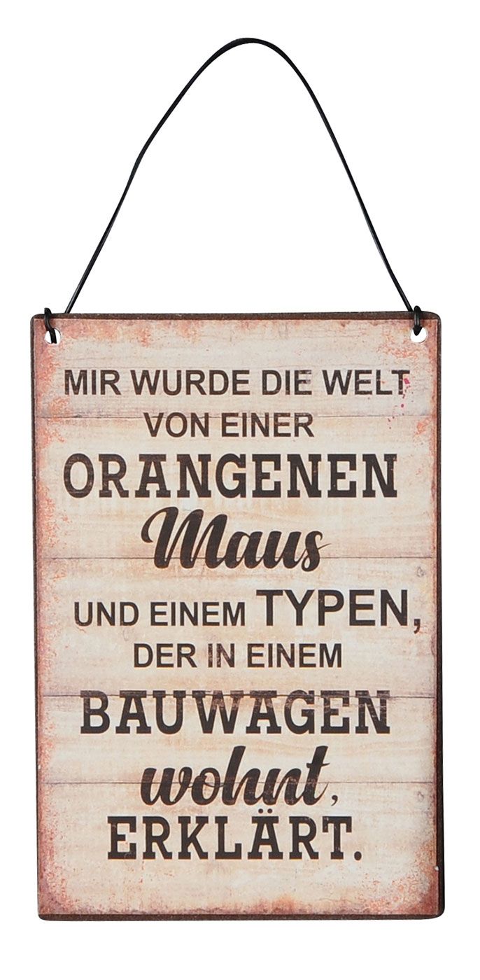 3er Set Blechschilder H15cm Sprüche Dorfleben Wandbild Wanddeko Deko