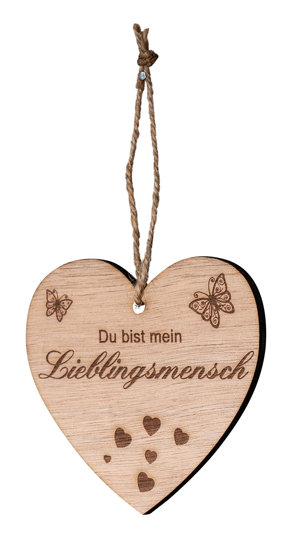 Herz 9x10cm Birkenholz Sprüche Lieblingsmensch Liebe Deko Holz Anhänger