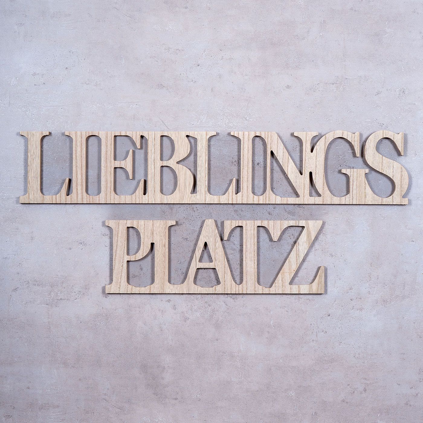 XXL Schriftzug Lieblingsplatz Natur Wandbild Wanddeko Buchstaben Deko